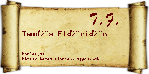 Tamás Flórián névjegykártya