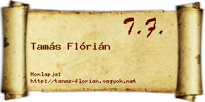 Tamás Flórián névjegykártya